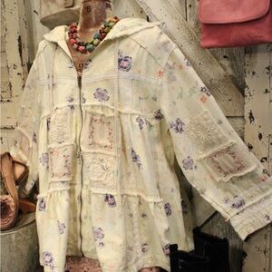 POL Women's Cream Floral Utility Jacket